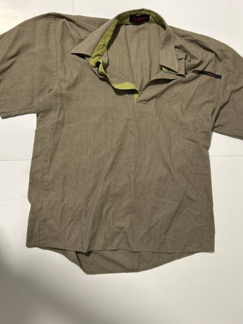 Vintage Tim Hortons Employee Uniform Shirt Stephan Caras Brown